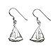 Sterling Silver Sailboat French Wire Earrings