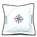 Sail cloth boat pillows - waterproof and mildew resistant boating -cushions - marine grade-embroidered with nautical compass rose. Includes pillow insert. Available in two sizes. Great gift for boaters!