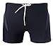 Linemoon Men's Solid Spliced Boxer Swimming Brief Elastic Trunks