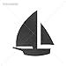 Vinyl Stickers Decals Sailing Boat Garage home window luxury free yacht water (14 X 12,7 Inches) Metallic Black