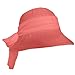 Coral Foldable Roll UP UV Cloche Sun Hat w/Wide Brim & Bow Sash, SPF Protection
