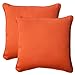 Pillow Perfect Indoor/Outdoor Sundeck Corded Throw Pillow, 18.5-Inch, Orange, Set of 2