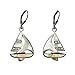 Sterling Silver & Multi Color Inlaid Mother of Pearl Leverback Sailboat Earrings with Swarovski Crystals