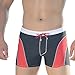 Linemoon Men's Colorful Swimming Trunks Fashion Boxer Brief Black 29-30 Inches