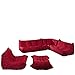 Lexington Modern Waverunner Modular Sectional Sofa Set, Red, 5-Piece