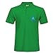 Cotton Polo Tee With Sailboat Pattern For Men Size X-large Green Personal Design