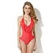 Abless® 2015 New Sexy Red One-piece Swimwear with Fringe and Side Cut-outs CA156001-100