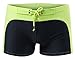 Linemoon Men's Splice Breathable Swimming Brief Fashion Boxer Swimsuit Green 27-30 Inches