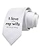 TooLoud I Love My Wife - Fishing Printed White Neck Tie