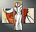 Cherish Art Hand Painted Mordern Oil Paintings Dancer Embracing The End 3 Panels Wood Inside Framed Hanging For Home And Wall Decoration.