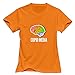 TWSY Women's Funny Brain T-Shirt Orange US Size S,100% Cotton