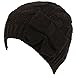 Cable Knit Beanie Skull Ski Winter Ribbon Bow Hat Black