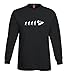 ShirtLoco Men's Evolution Of Man To Stand Up Jetski Rider Long Sleeve T-Shirt, Black 2XL