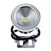 Lemonbest® 10w 12v Silver LED Underwater Lamp Spotlight, Waterproof Landscape Fountain Pond Pool Light, Cool White