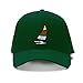 Racing Sailboat Embroidery Embroidered Adjustable Hat Baseball Cap Forest Green
