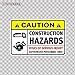 Decal Safety Sign Caution Construction Hazards Risks Car window jet ski render wall business no (8 X 5,40 Inches) Fully Waterproof Printed vinyl sticker