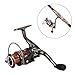 Plusinno TM Fishing Reels Spinning Freshwater Saltwater with 5.2:1 Gear Ratio Metal Body Left/right Interchangeable Collapsible Handle Spinning Fishing Reel