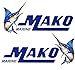 Two Mako Boat Decals. Uncut, 8 inches long by 3.5 inches high each