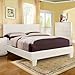 Winn Contemporary Style White Finish Leatherette Queen Size Platform Bed Frame Set
