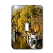 lsp_192087_1 Danita Delimont - Walter Bibikow - Boats - USA, Minnesota, Minneapolis, Mississippi River houseboats, autumn - Light Switch Covers - single toggle switch