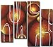 Sangu 100% Hand Painted Wood Framed Golden Thread Abstract Paintings For Living Room Modern Oil Paintings Gift on Canvas 4-piece Art Wall Decor