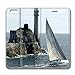 iPhone 6 Case, iPhone 6 Leather Case, Fashion Protective PU Leather Slim Flip Case [Stand Feature] Cover for New Apple iPhone 6(4.7 inch) - Lighthouse And Sailboat