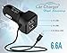 Car Charger, TopG Smart Mini 6.6A / 33W Intelligent High Output 3 USB Car Charger With 3.3ft/1m Micro USB Cable, Smart Sharing IC for each USB Port fastest charge iPhone 6 Plus/6/5S/5/4, iPad, Samsung Galaxy, Smart Phone, Tablets (Hassle Free Replacement or Money back in three months) (Black)
