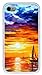 iPhone 4s Case and Cover - Painting Of Boats In The Sea At Sunset Custom Design TPU Case Cover for iPhone 4/4s White