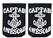 Funny Beer Coolie Captain Awesome 2 Pack Can Coolies Navy