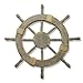 Adeco [OS0001] Ornamental Home Decor Nautical Ship Steering Wheel Wall Decoration Wood and Rope 24