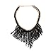 Girl Era Egyptian Style Beaded Jewelry,Unique Pendant Necklaces,Tassels Charm Necklace(black)
