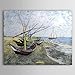 HSE Famous Oil Painting A-fishing-boat-on-the-beach-at-les-saintes by Van Gogh