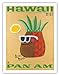 Hawaii by Jet - Pan American Airlines (PAA) - Mr. Pineapple Head - Vintage Hawaiian Travel Poster by Phillips - Hawaiian Fine Art Print - 20in x 26in