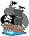 Transportation - Pirate Sailboat Peel and Stick Fabric Wall Sticker by Wallmonkeys Wall Decals