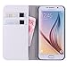WAWO Samsung Galaxy S6 Case, PU Leather Wallet Flip Cover Case with Credit Card ID/Pocket Money Slot for Samsung Galaxy S6 - White
