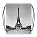 Popular Eiffel Tower and park Paris France Sport Ball Drawstring Backpack, Basketball Drawstring Bags Polyester Fabric Twin-Sided Print