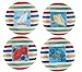 Ocean Waters Lobster Blue Crab Sailboat Conch Shell Cocktail Plate Set