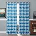 (Two Panels) Azure Salling Boat Pattern Curtain , Double Pleated