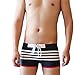 Linemoon Men's Beach Gradient Stripe Red/Grey/White Nylon Boxer Swimsuit