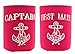 Funny Beer Coolie Captain and First Mate 2 Pack Can Coolies Magenta