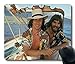 Custom Pop music star Mouse Pad with Loggins Messina Yacht Sea Earth Hat Non-Slip Neoprene Rubber Standard Size 9 Inch(220mm) X 7 Inch(180mm) X 1/8 Inch(3mm) Desktop Mousepad Laptop Mousepads Comfortable Computer Mouse Mat