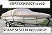 VORTEX 1200D SUPER HEAVY DUTY 16' - 17'6'' **TAN/BEIGE** , VHULL/FISH/SKI/RUNABOUT BOAT COVER/HAS ELASTIC AND STRAPS FITS 16' TO 17' TO 17'6