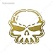Sticker Skull Punisher Design S durable Boat educational tour style muertos (3 X 2,85 Inches) Matte Metallic Gold