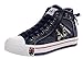 Wuyiwan Women Skull Fashionable Zipper Lace-up Flats Canvas Shoes(7.5 B(M) US, Navy)