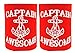 Funny Beer Coolie Captain Awesome 2 Pack Can Coolies Red