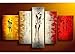 Sangu 100% Hand Painted Wood Framed Shall We Dance Abstract Home Decoration Paintings For Living Room Gift on Canvas 5-piece Art Wall Decor