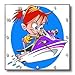 Edmond Hogge Jr - Cartoons - Girl on Jet Ski Cartoon - 10x10 Wall Clock (dpp_211685_1)