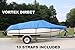 VORTEX HEAVY DUTY VHULL FISH SKI RUNABOUT COVER FOR 17 18 19' BOAT, BEST AVAILABLE COVER BLUE