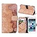 Iphone 6 4.7 Phone Case Borch Fashion Multi-function Wallet for Iphone 6 Case Luxury Lychee Leather World Map Pu Leather Protective Carrying Case Cover with Credit Id Card Slots/ Money Pockets Flip Leather Case for Iphone 6 4.7 Inch Borch Screen Protector (Style 2)