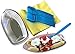 Clear Plastic Banana Split Boats 8 oz. - Yellow Luncheon Size Napkins - Aqua Blue Plastic Spoons-Ice Cream Party Dessert Party- Birthday Supply 24 Pack